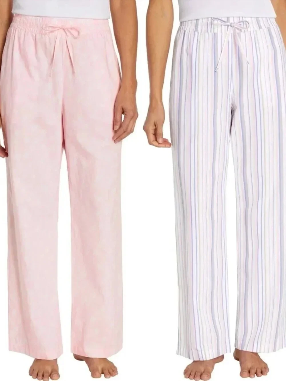 Gap Cotton Lounge Pajama Pants 2-Pack floral stripes pastel - Picture 1 of 12